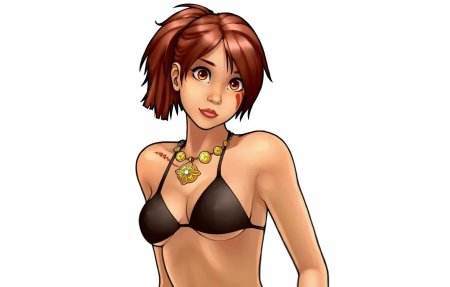 Мультяшная девушка в купальнике