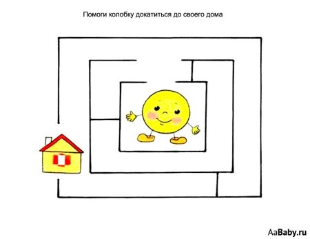 Лабиринт с колобком для детей
