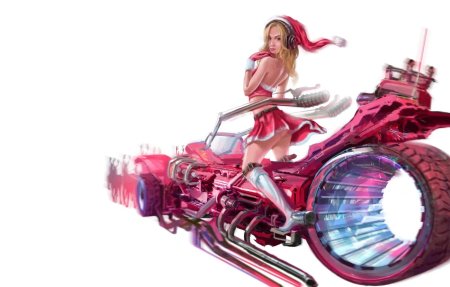 Девушка на мотоцикле арт