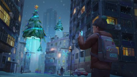 Новый год киберпанк арт