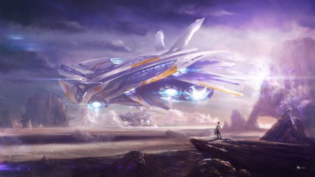Инопланетный корабль Sci-Fi арт