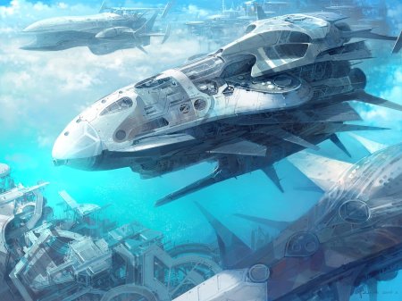 Космический линкор инопланетян Sci Fi