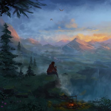 Путник в горах фэнтези