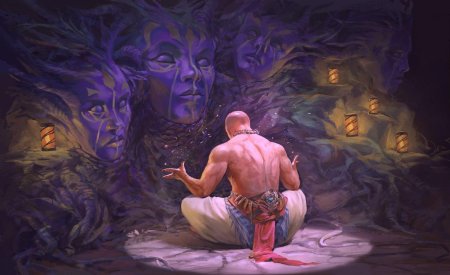 Фэнтези медитирующий монах