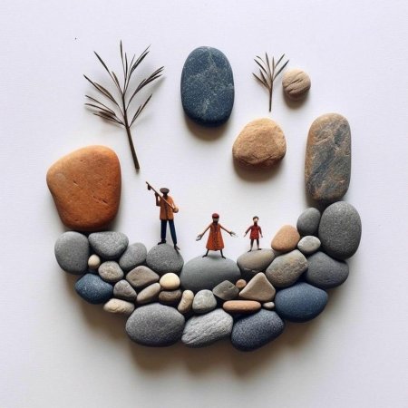 Панно из гальки