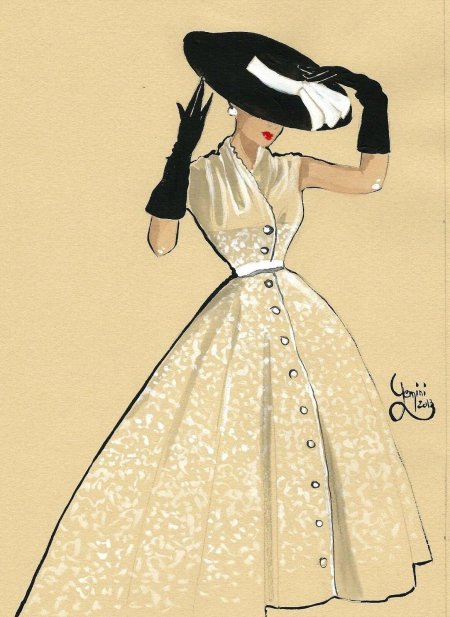 Эскизы Кристиана Диора Нью лук