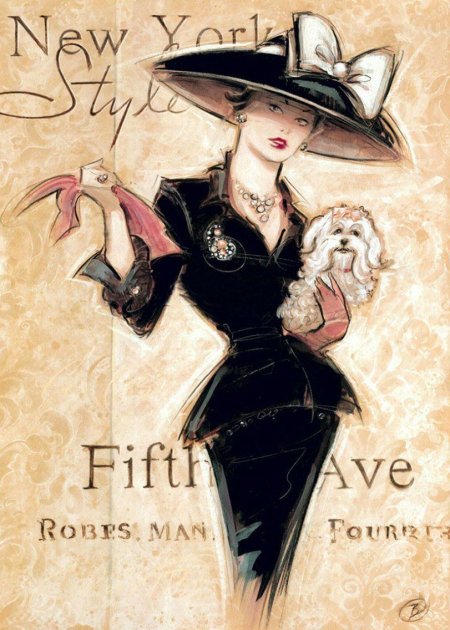 Винтажные модные иллюстрации