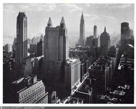 Нью-Йорк Сити Манхэттен черно белый