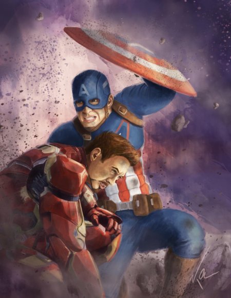 Железный человек и Капитан Америка арт