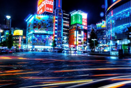 Япония Токио ночью