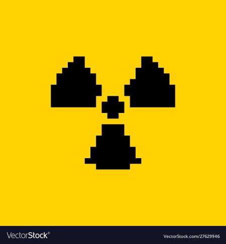 Знак радиации пиксель арт