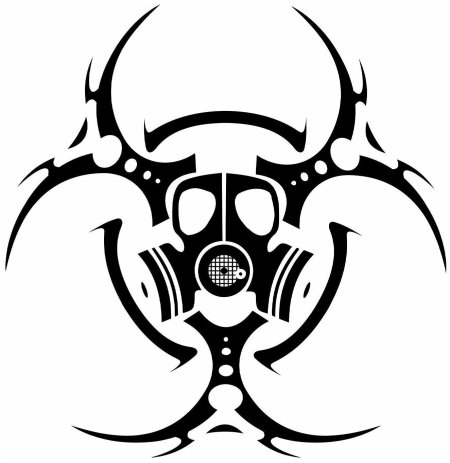 Знак радиации тату