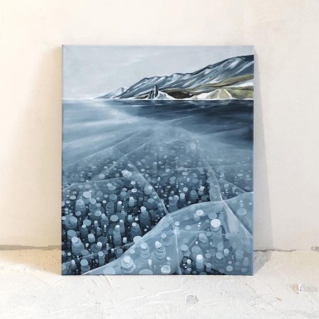 Байкал зимой акварелью