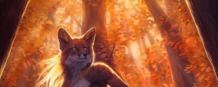 Лиса осень арт