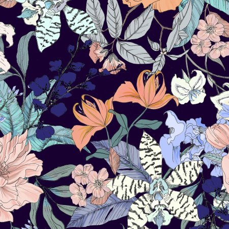 Ткань цветочный принт