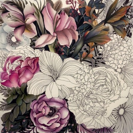 Цветочный принт графичный