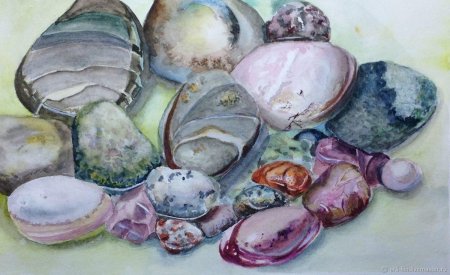 Камушки акварель