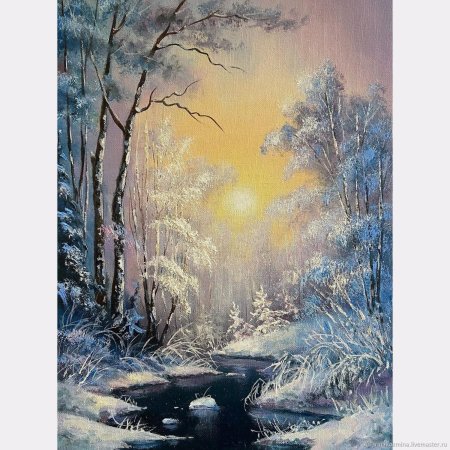 Зима пейзажи маслом
