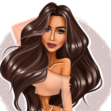 Шарж брюнетка