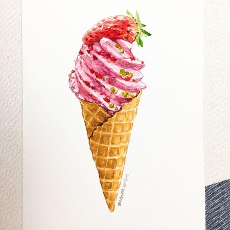 Мороженое акварелью