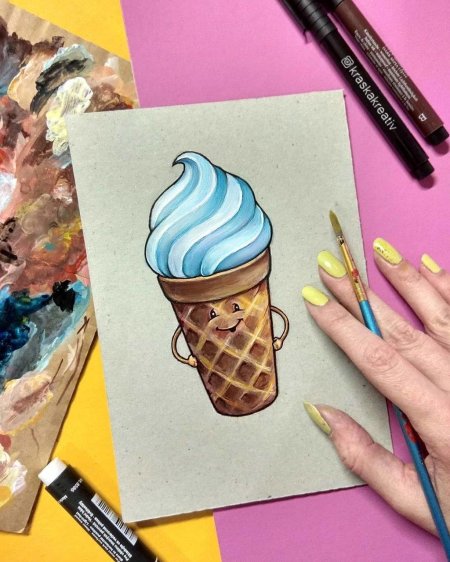 Мороженое маркерами