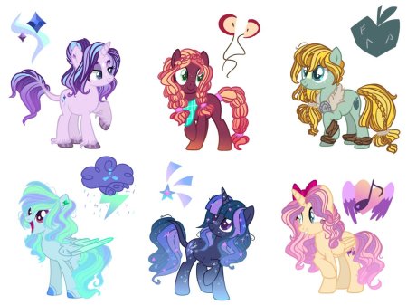 Красивые пони персонажи с одеждой