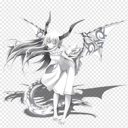 Аниме девушка дракон