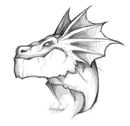 Дракон карандашом