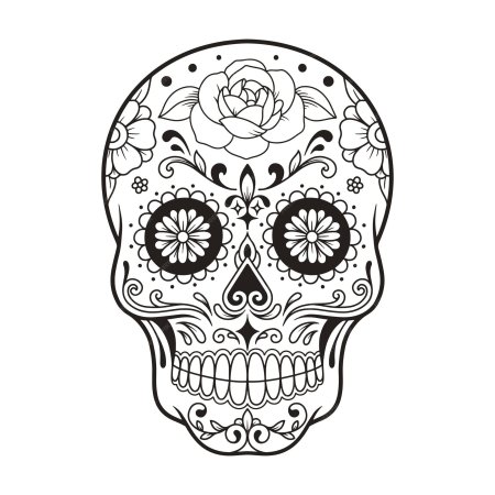 Мексиканский череп рисунок