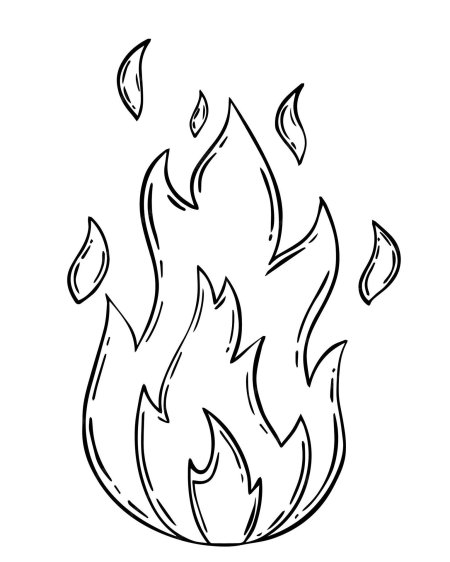 Огонь раскраска