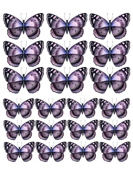 Фиолетовые бабочки для печати на вафельной бумаге