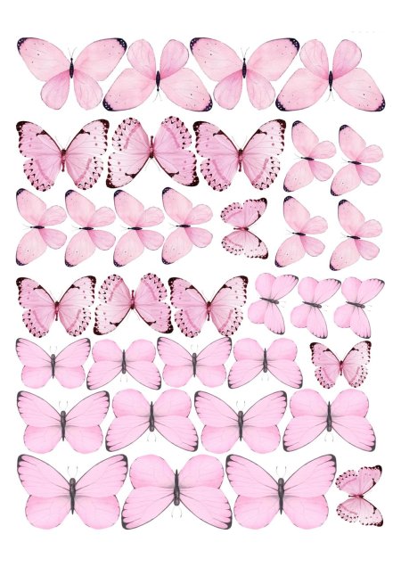 Вафельные бабочки розовые