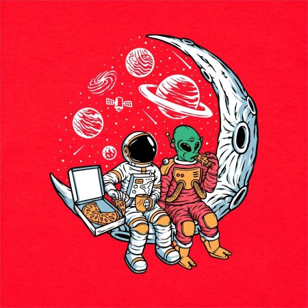 Космонавт с пиццей