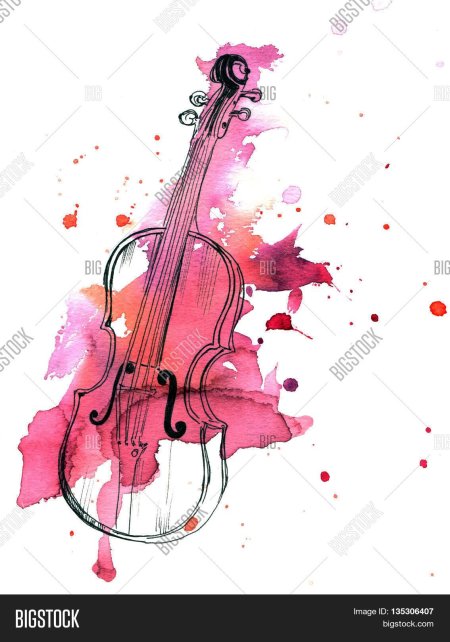 Акварельные музыкальные инструменты