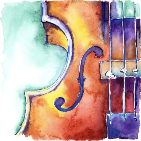 Музыкальные инструменты акварель