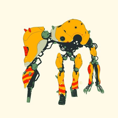 Жёлтый робот арт