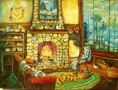 Очаг на холсте в каморке папы Карло