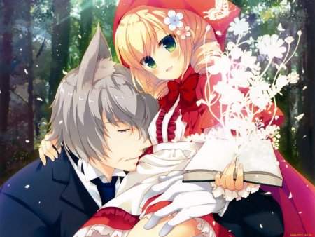 Красная шапочка и серый волк аниме