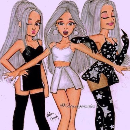 Три девушки нарисованные