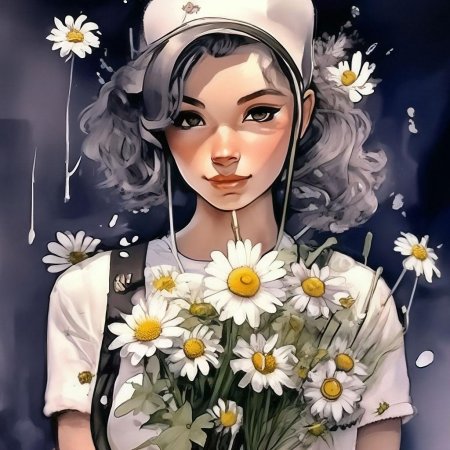 Акварель ромашки