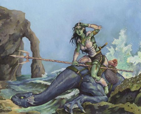 Морской Эльф ДНД арт