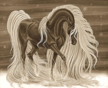 Чёрный Единорог с золотой гривой