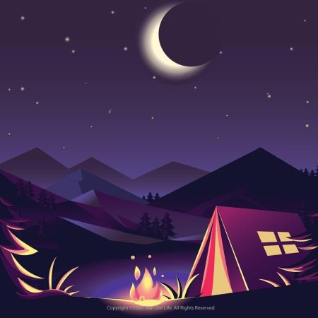 Ночные векторные пейзажи