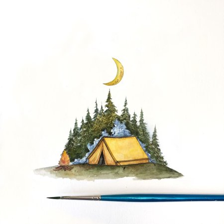 Палатка акварель