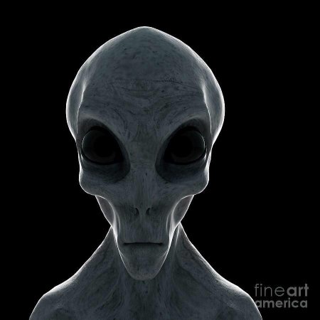 Инопланетянин на черном фоне