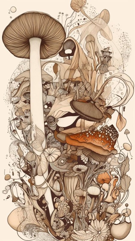 Pecorine and Mushrooms Art