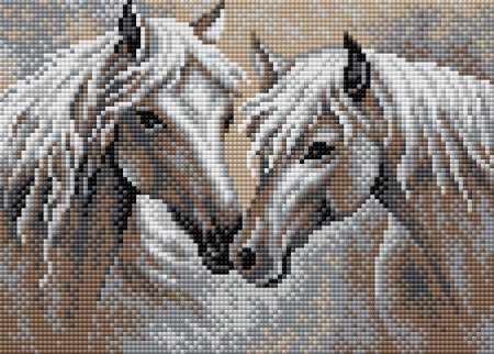 Вышивка бисером пара лошадей