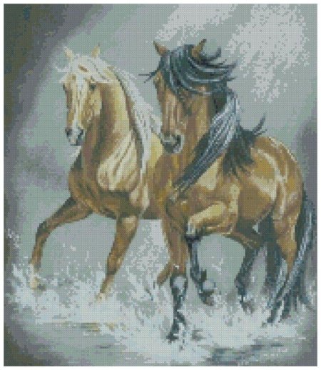 Алмазная мозаика пара лошадей lg118