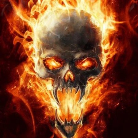 Огненный череп анимация