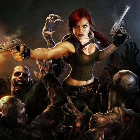Девушка в окружении зомби